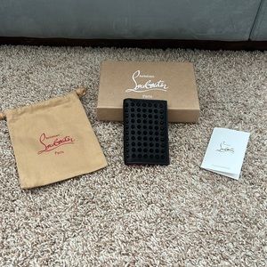 Christian Louboutin - Men's M Sifnos Leather Spike Bifold Card Holder - Black